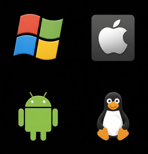 Logos of famous operating systems