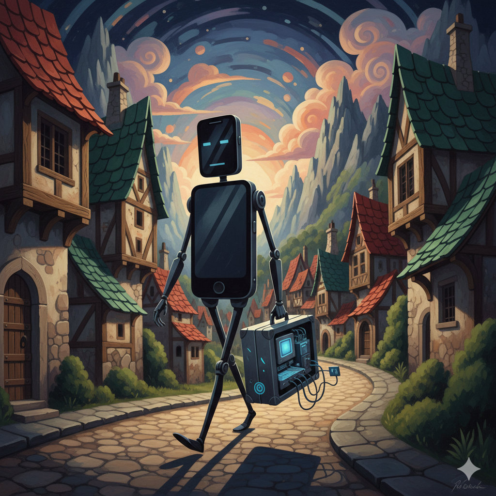 A laptop being placed into a padded protective case