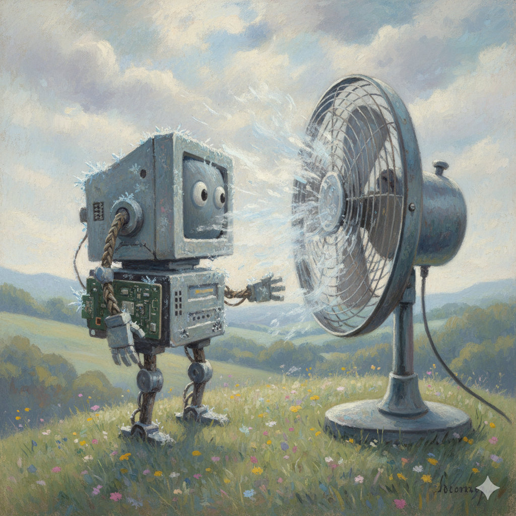 A computer fan and cooling system inside a case